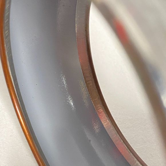 Chunky Bangle Bracelet Heather Gray Pattern Silver Tone Trim - Picture 6 of 8